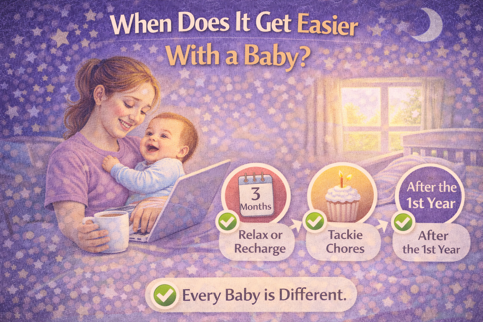 when does it get easier with a baby