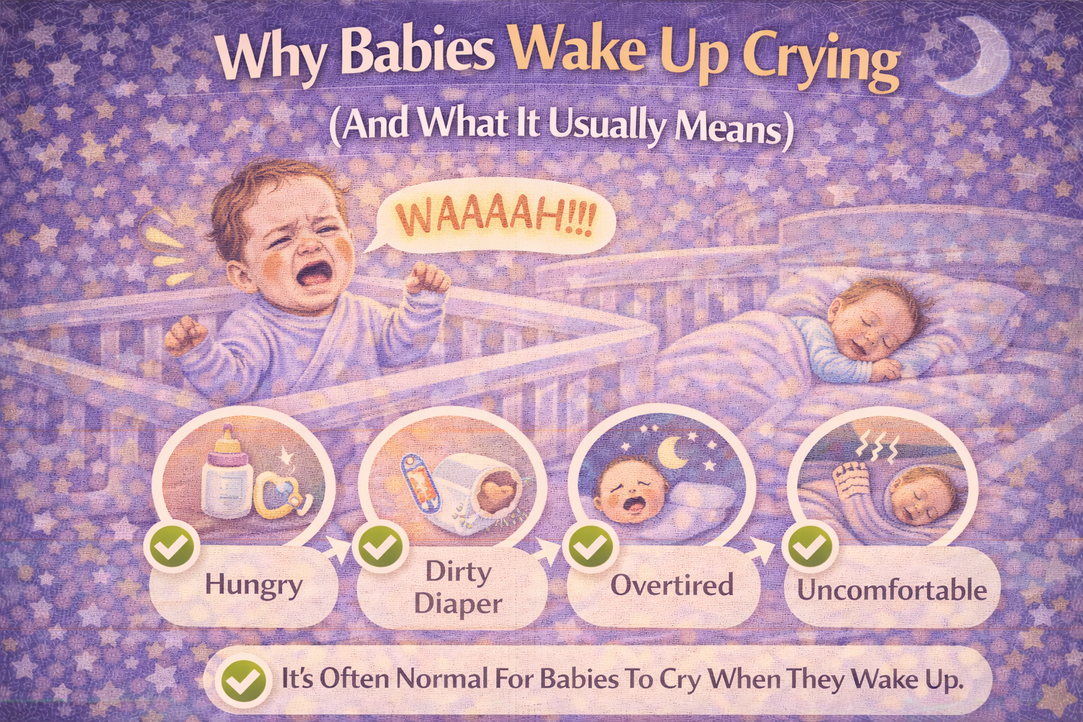 why babies wake up crying