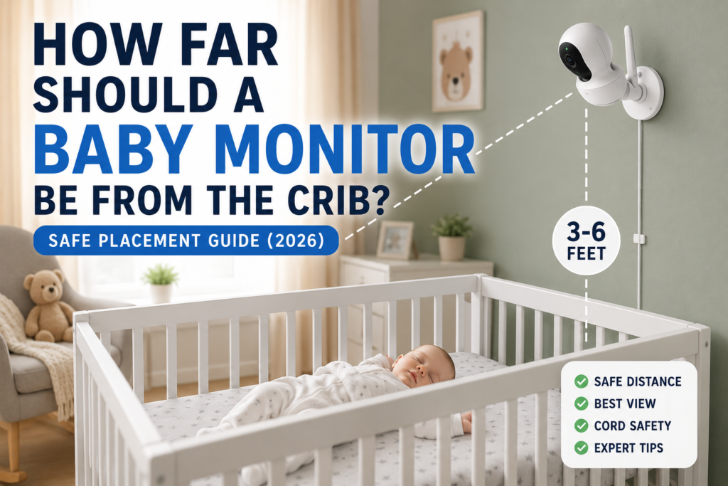 how far should a baby monitor be from the crib